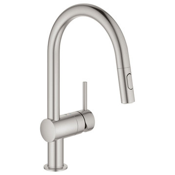 Grohe 31 378 3 Minta 1.75 GPM 1 Hole Pull Down Kitchen Faucet - SuperSteel