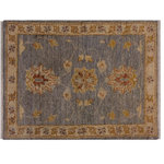 Bareens Designer Rugs - Shabby Chic Ziegler Starr Grey Ivory Hand-Knotted Wool Rug - 2'1'' x 2'9'' - Enhance the ambiance of your home with this magnificent Persian-influenced Turkish hand-knotted rug made by skilled artisans capable of creating the most exceptional vegetable dyes and hand-spun wool. This exquisite handmade rug is a one-of-a-kind Peshawar Kafkaz, otherwise identified as Chobi, Chobi Peshawar, Oushak, or Ziegler rug. These handmade rugs are crafted in Pakistan utilizing superior-quality wool imported from Australia, New Zealand, and Korea in two types of weaves: the Persian weave and the Mori weave. This rug is meticulously crafted by hand using the finest natural vegetable dyes extracted from local plants. The artisans use a blend of hand-spun local and fine merino wool, resulting in a rug with a compelling texture, higher lanolin content, and longer staple. The artisans occasionally incorporate natural or artificial silk into the pile to enhance specific motifs. The finished product is an awe-inspiring execution of flawless design and an understated palette that exudes elegance.