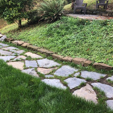 Natural flagstone pathway and manor stone steps