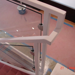 Steel stairs with glass panel - Products
