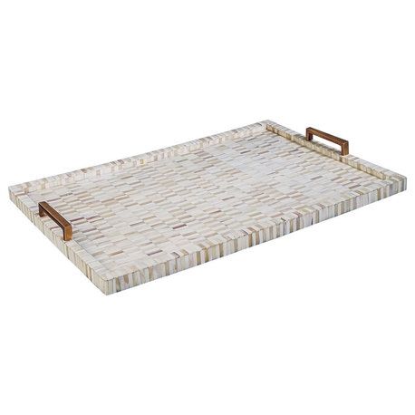 Multi-Tone Bone and Brass Tray