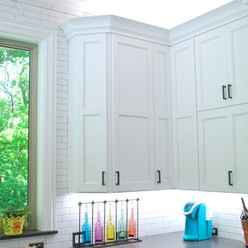White recessed panel with glaze