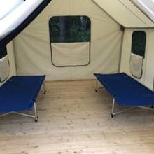 tent with cots