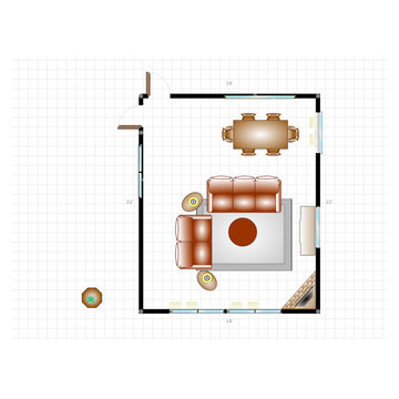 Open concept living-dining room visualizing