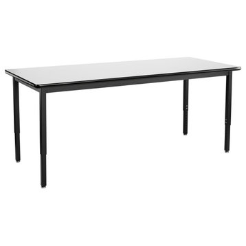 NPS Heavy Duty Height Adjustable Steel Table, 30 X 72, Whiteboard Top