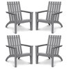 Weather Resistant Acacia Wood Outdoor Armchair-Set of 4