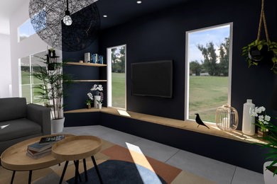 Un salon moderne et chaleureux