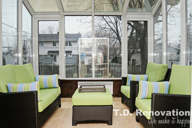 Inspiration for a mediterranean sunroom remodel in Montreal