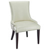 Safavieh Becca Dining Chair With Silver Nail Heads, Flat Cream, Material Leather
