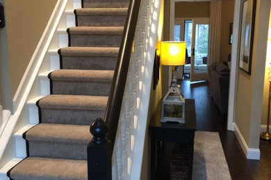 Inspiration for a transitional staircase remodel in Columbus