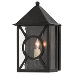 Currey & Company - Ripley Small Outdoor Wall Sconce - The Ripley Small Outdoor Wall Sconce in our Twelfth Street collection of outdoor lighting features a high-performance, weather-resistant Trilux finish that is fade resistant, crack resistant and rust resistant. We guarantee the finishes applied to our Twelfth Street pieces for five years. The metal on this black sconce in a midnight finish surrounds seeded-glass panes. We also offer the Ripley in medium and large wall sconces, and as hanging lanterns and post lights.