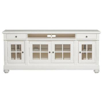 62 Inch Entertainment TV Stand Cottage White