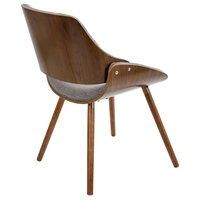 lumisource Fabrizzi Chairs in Walnut Wood, Gray