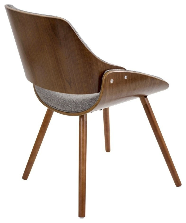 lumisource Fabrizzi Chairs in Walnut Wood, Gray