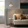 Geneva | Stylish Gold Glass Luxury Floor Lamp , Black/Gray