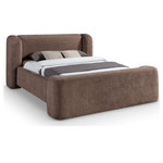 Meridian Furniture - Modena Upholstered Bed, Brown, Queen - Indulge in the allure of the Brown Chenille Fabric Modena Queen Bed by Meridian Furniture. Its captivating design and luxurious Brown Chenille Fabric elevate any space with effortless elegance. Crafted with precision and durability in mind, this stunning piece becomes the focal point of gatherings, fostering moments of connection and warmth. Embrace sophistication and style with the Modena Queen Bed, a testament to exquisite taste and timeless beauty.
