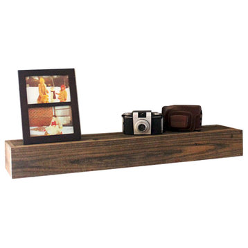 28" Short Reclaimed Floating Shelf, Aged Rustic, 4"