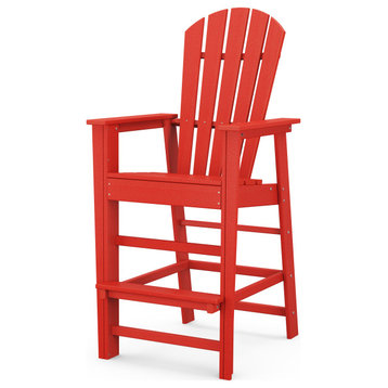 Polywood South Beach Bar Chair, Sunset Red