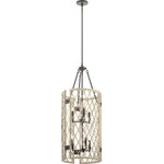 Kichler Lighting - Kichler Lighting 52079WWW Oana - Six Light Foyer Chandelier - Whether you lived through the 1970s or you are insOana Six Light Foyer White Washed Wood *UL Approved: YES Energy Star Qualified: YES ADA Certified: n/a  *Number of Lights: Lamp: 6-*Wattage:60w B bulb(s) *Bulb Included:No *Bulb Type:B *Finish Type:White Washed Wood