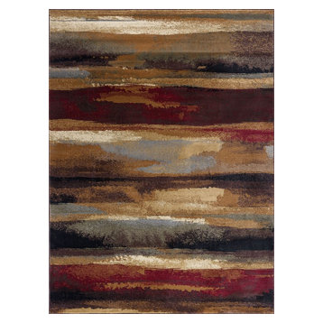 Dakota Contemporary Abstract Area Rug, Multi-Color, 3'11'' x 5'3''