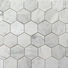 Carrara White Marble 2" Hexagon Mosaic Tile Venato Carrera Honed, 1 sheet