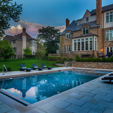 Burr Ridge, IL Swimming Pool, Spa, Sunshelf with Automatic Pool Cover