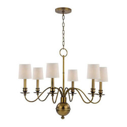 Hudson Valley - Cohasset 6-Light Single-Tier Chandelier, Aged Brass - Chandeliers