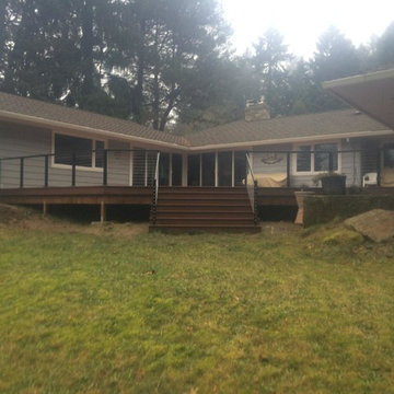 Shurway - Vancouver WA Black Aluminum Post and Rail with Stainless Cable Railing