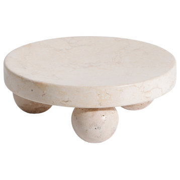 Beige Marble Round Tray, Liang and Eimil Pebbles