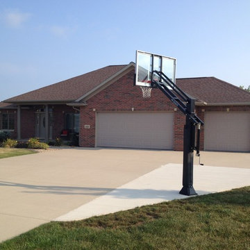 Shane B's Pro Dunk Gold Basketball System on a 30x30 in Dyersville, IA