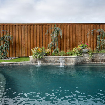 Backyard & Front Yard Remodel with Patina Metal Planters and Faux Turf