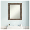 Hardwood Mocha Petite Bevel Wood Bathroom Wall Mirror 22.75 x 28.75 in.