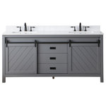 Altair - Kinsley Single Bathroom Vanity Set in Gray with Mirror, 72", Without Mirror - Kinsley double sink bathroom vanity will be the centerpiece of your bathroom remodel. It's two farmhouse style doors make it convenient to store all toiletries away, while also providing a timeless style. Since this piece comes already assembled, you���ll be enjoying your bathroom���s new look in no time.