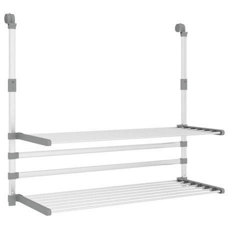 vidaXL Clothes Drying Rack Hanging Laundry Dry Rack Clothes Organizer Aluminum