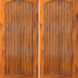 Exterior Double Door, Knotty Alder Tambour, Southwest Home - Front Doors