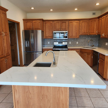 Kitchen Remodel With New Countertops and Backsplash
