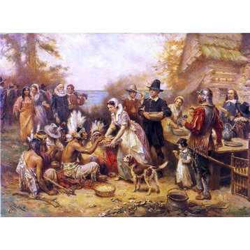 Jean-Leon Gerome Ferris The First Thanksgiving 1621 Wall Decal