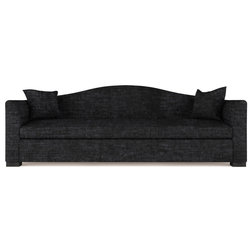 Transitional Sofas Horatio 9' Crushed Velvet Sofa, Black Jack, Extra Deep