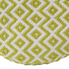 Vibe Living Osbourne Indoor/Outdoor Chevron Cylinder Pouf, Chartreuse/Ivory, 16"x16"x16"
