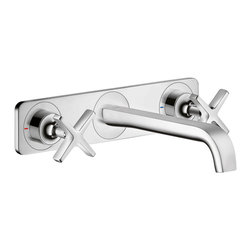 Axor Citterio E Wall-Mounted Widespread Faucet Trim with Base Plate - Bathroom Sink Faucets