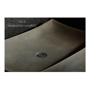 TOJI 27"X16" GRAY BASALT BATHROOM VESSEL SINK