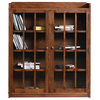Mission Oak 2 Door Bookcase With Glass Doors Walnut
