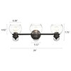 CHLOE Lighting Janice Contemporary 3-Light Rubbed Bronze Bath Vanity Fixture