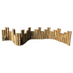 Master Garden Products - Unlevel Regular Bamboo Edging - This large solid Calcutta bamboo pole edging can be used as a wonderful accent to your garden. It is made of 1.5" diameter bamboo poles in an uneven top design to add extra dimension to your yard and garden. It is flexible and can be bent to different shapes, such as a circle. The top of the poles are cut just above the notch, so water will not accumulate in the bamboo poles. The bamboo is drilled and strung together using heavy galvanized wire and designed so that no wire is visible. Comes in a roll. It is flexible and very easy to install. The poles are 12" high, 10" high and 8" high and the edging is 72" long.