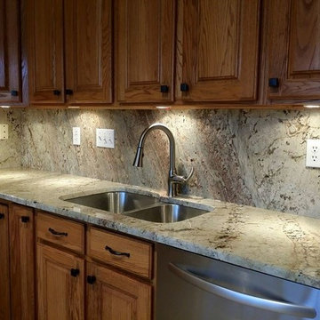 Sienna Bordeaux Full Height Backsplash Project
