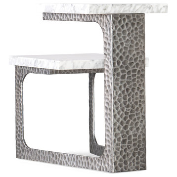 Hooker Furniture Melange Georgie Veneers and Metal Side Table in Silver