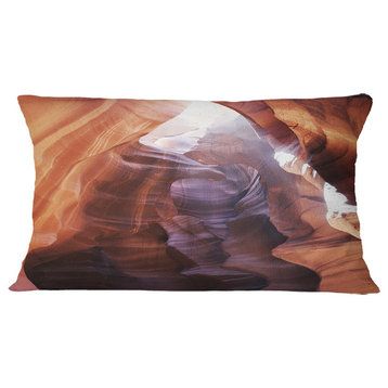 Canyon Antelope With Purple Sunlight Modern Landscape Printed Pillow, 12"x20"