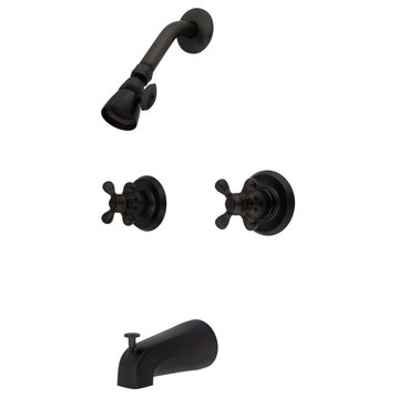 Kingston Brass Two-Handle Tub and Shower Faucet, Oil Rubbed Bronze