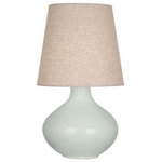Robert Abbey - Robert Abbey CL991 June - One Light Table Lamp - Shade Included.  Base Dimension: 7.50June One Light Table Lamp Celadon Glazed/Lucite Buff Linen Shade *UL Approved: YES *Energy Star Qualified: n/a  *ADA Certified: n/a  *Number of Lights: Lamp: 1-*Wattage:150w Type A bulb(s) *Bulb Included:No *Bulb Type:Type A *Finish Type:Celadon Glazed/Lucite