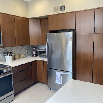 Timeless Midcentury Kitchen Remodel with Warm Cherry Cabinetry